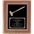 American Walnut Frame w/ Metal Gavel & Black Velour Background (15"x18")